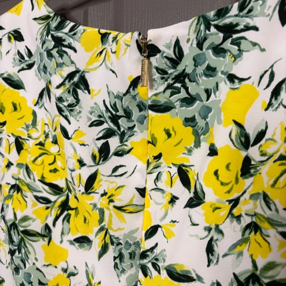 Karl Lagerfeld Paris New Vibrant Floral Dress with Ruffled Tulip Sleeves Size 8 - Picture 12 of 14